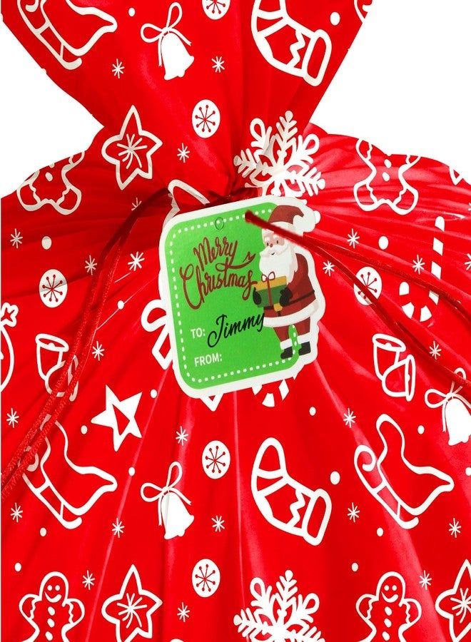 سي أتش هايتشنغ أكياس هدايا عيد الميلاد الكبيرة جدًا من CH HAICHENG، قطعة واحدة، 56 بوصة × 36 بوصة، أكياس هدايا جامبو كبيرة قابلة لإعادة الاستخدام مع بطاقة هدية ورباط لتغليف الهدايا الكبيرة - Image 4